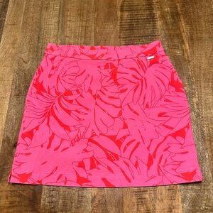 Rafaella Hot Pink Mini Skirt with Red Tropical Motif